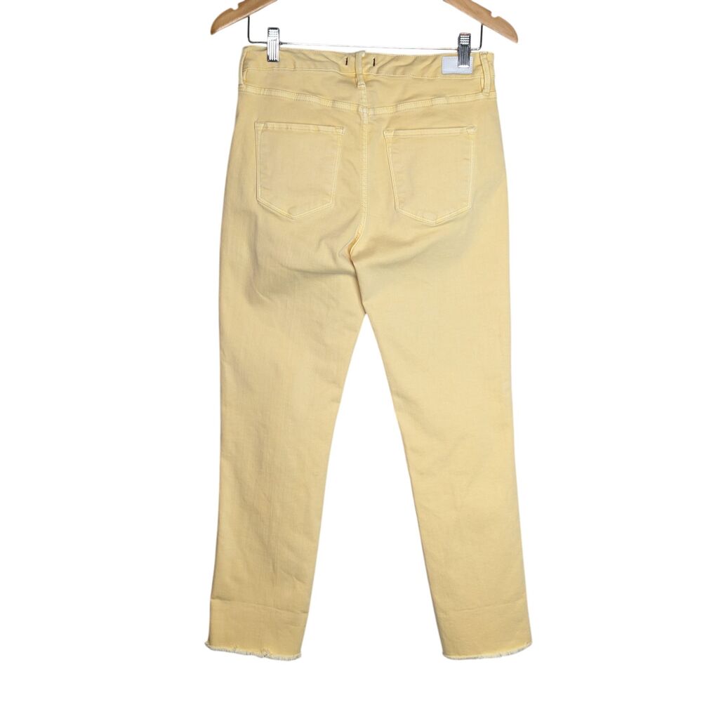 Dear John Ankle Cropped Jeans Size 28 Yellow Raw Hem Spring Summer Unique Denim - Picture 2 of 9
